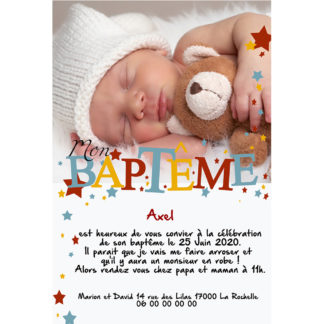 faire-part magnet baptême Axel