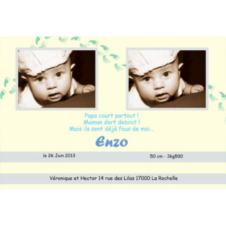 Faire-part magnet Enzo
