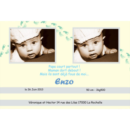 Faire-part magnet Enzo