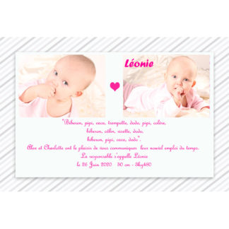 Faire-part magnet Léonie