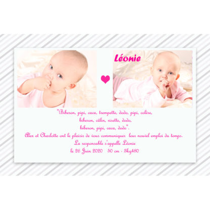 Faire-part magnet Léonie