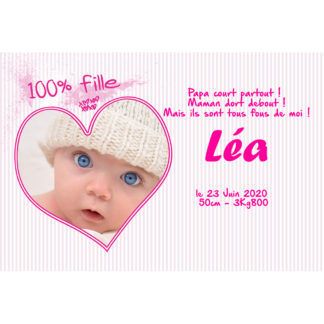 Faire-part magnet Léa