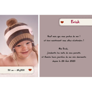 Faire-part magnet Erick