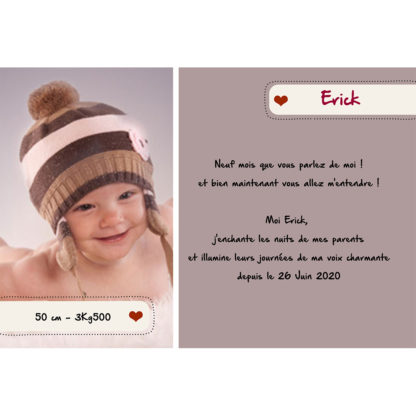 Faire-part magnet Erick