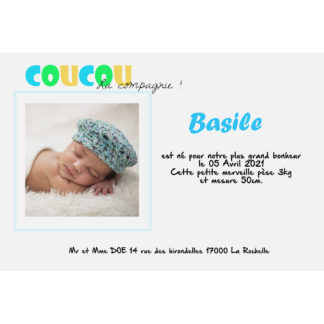 Faire-part magnet Basile