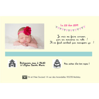 Faire part baptême Capucine