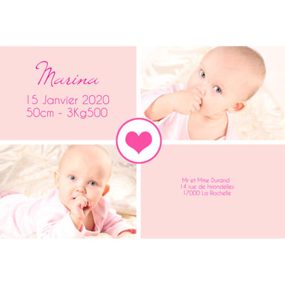 Faire-part magnet baptême Marina