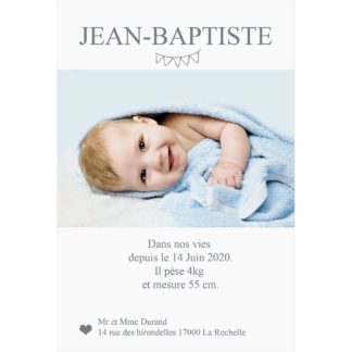 Faire-part magnet Jean Baptiste