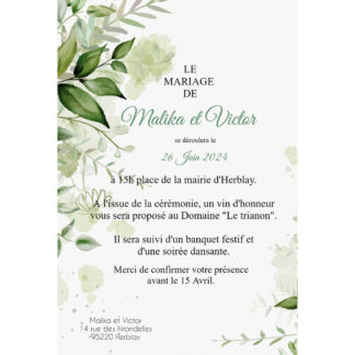 Faire-part magnet Malika et Victor